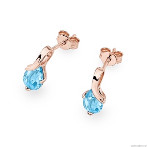 Kolczyki K0578 Topaz 2 x 0.90ct różowe złoto