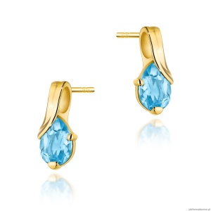 Kolczyki K0578 Topaz 2 x 0.90ct żółte złoto