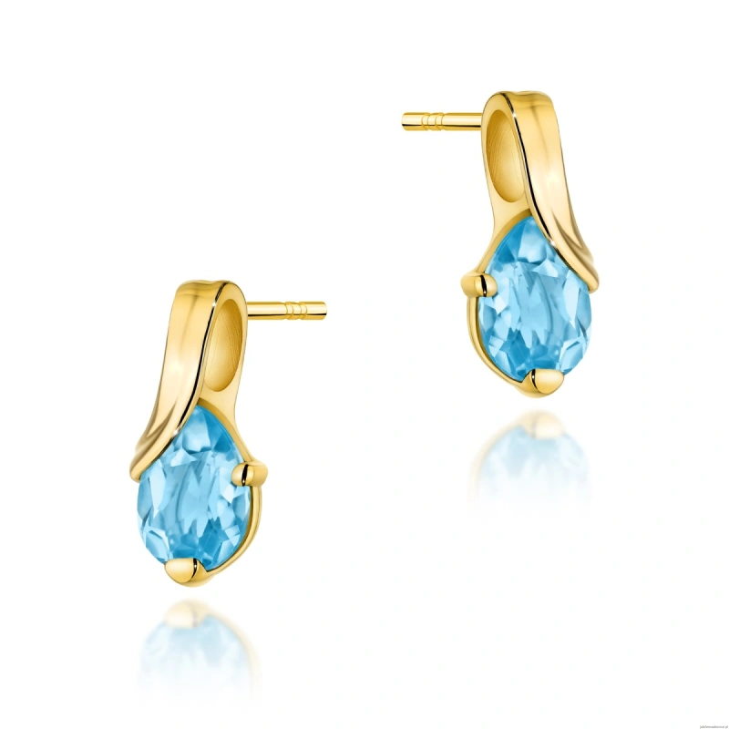 Kolczyki K0578 Topaz 2 x 0.90ct żółte złoto