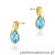 Kolczyki K0578 Topaz 2 x 0.90ct żółte złoto sztyft zakręcany
