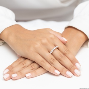 Pierścionek W0519 z diamentami laboratoryjnymi żółte złoto