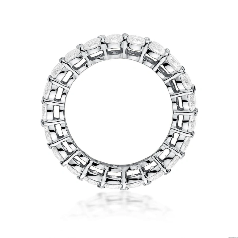 Pierścionek W0519 z diamentami laboratoryjnymi białe złoto