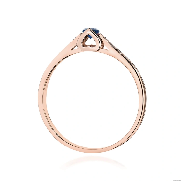 Pierścionek W0435 Szafir 0,15ct różowe złoto