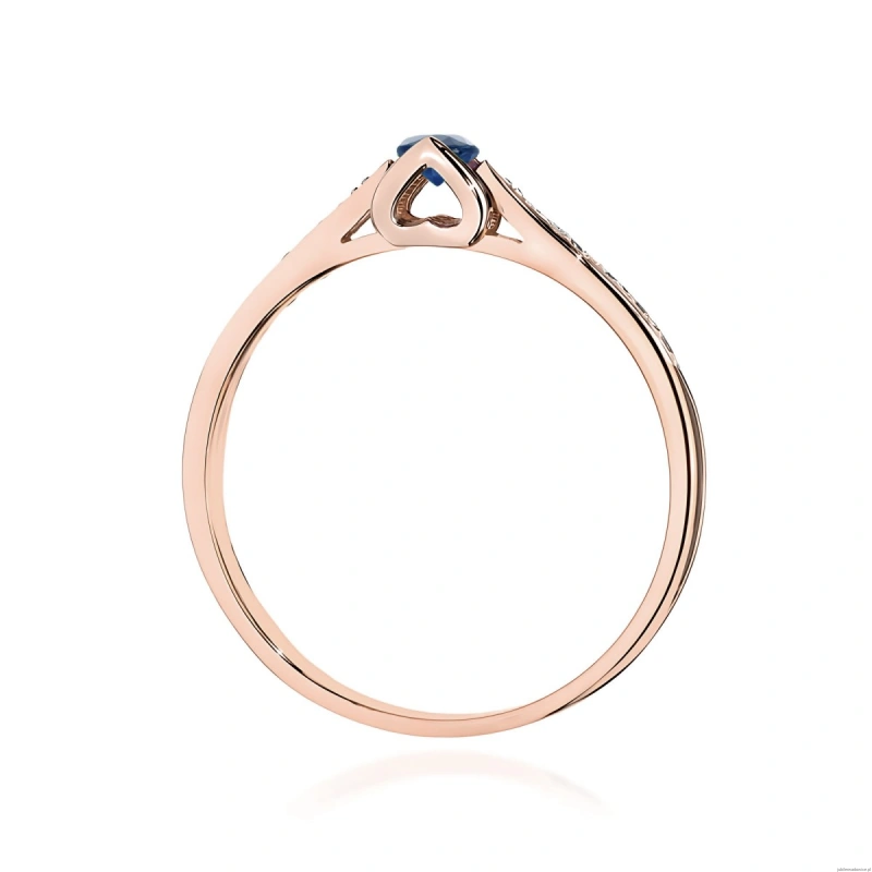 Pierścionek W0435 Szafir 0,15ct różowe złoto