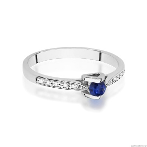 Pierścionek W0435 Szafir 0,15ct białe złoto