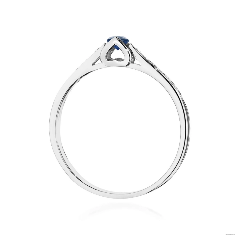Pierścionek W0435 Szafir 0,15ct białe złoto