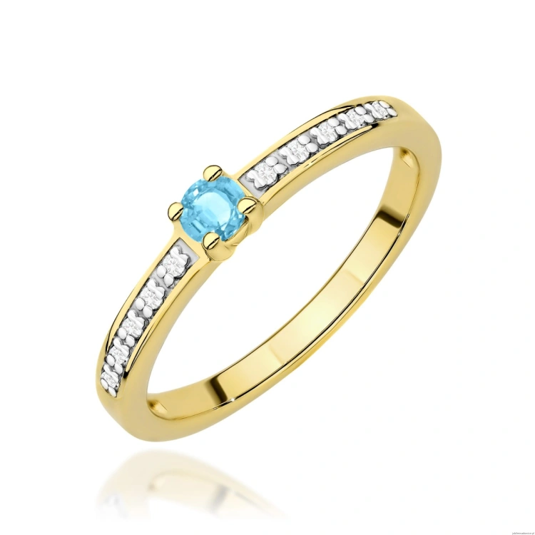 Pierścionek W0288 Topaz Swiss 0,15ct żółte złoto