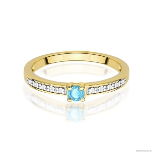 Pierścionek W0288 Topaz Swiss 0,15ct żółte złoto