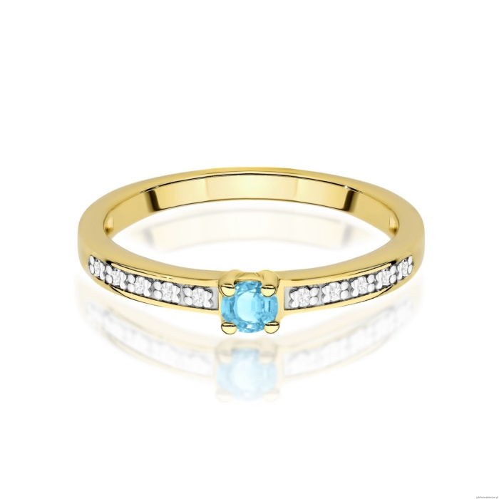 Pierścionek W0288 Topaz Swiss 0,15ct żółte złoto