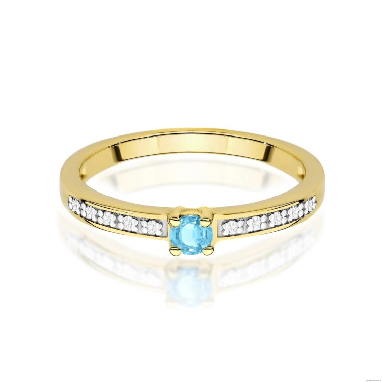 Pierścionek W0288 Topaz Swiss 0,15ct żółte złoto