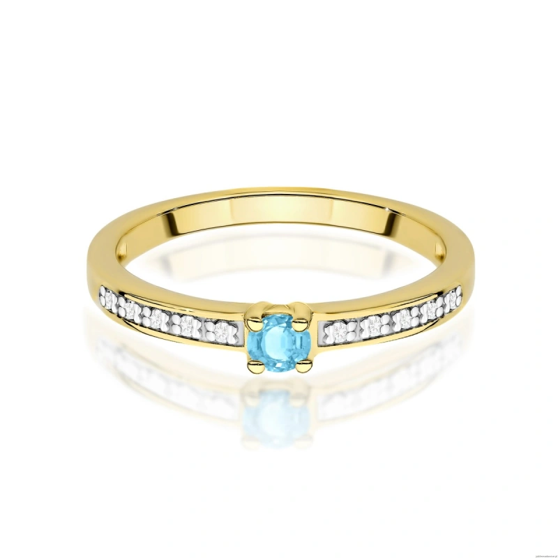 Pierścionek W0288 Topaz Swiss 0,15ct żółte złoto