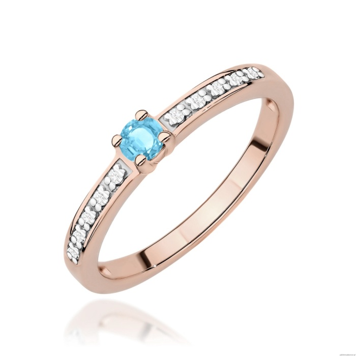 Pierścionek W0288 Topaz Swiss 0,15ct różowe złoto