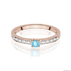 Pierścionek W0288 Topaz Swiss 0,15ct różowe złoto