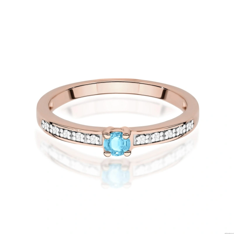 Pierścionek W0288 Topaz Swiss 0,15ct różowe złoto