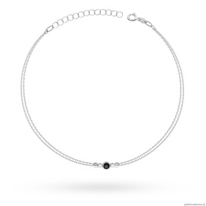 Bransoletka B0003 Czarny Diament 0,12ct białe złoto