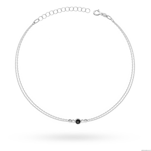 Bransoletka B0003 Czarny Diament 0,12ct białe złoto