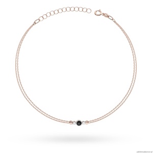 Bransoletka B0003 Czarny Diament 0,12ct różowe złoto