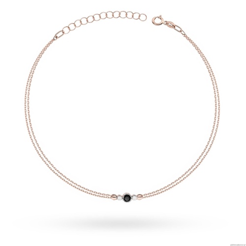 Bransoletka B0003 Czarny Diament 0,12ct różowe złoto