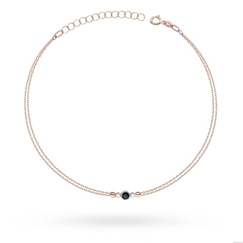 Bransoletka B0003 Czarny Diament 0,12ct różowe złoto