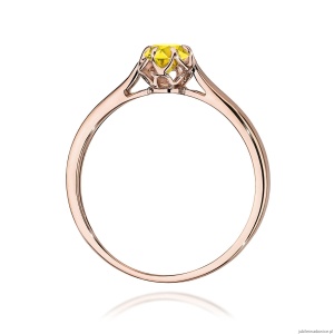 Pierścionek W0062 Diament Laboratoryjny żółty 0,15ct różowe złoto