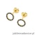 Kolczyki K0580 z czarnymi diamentami żółte złoto