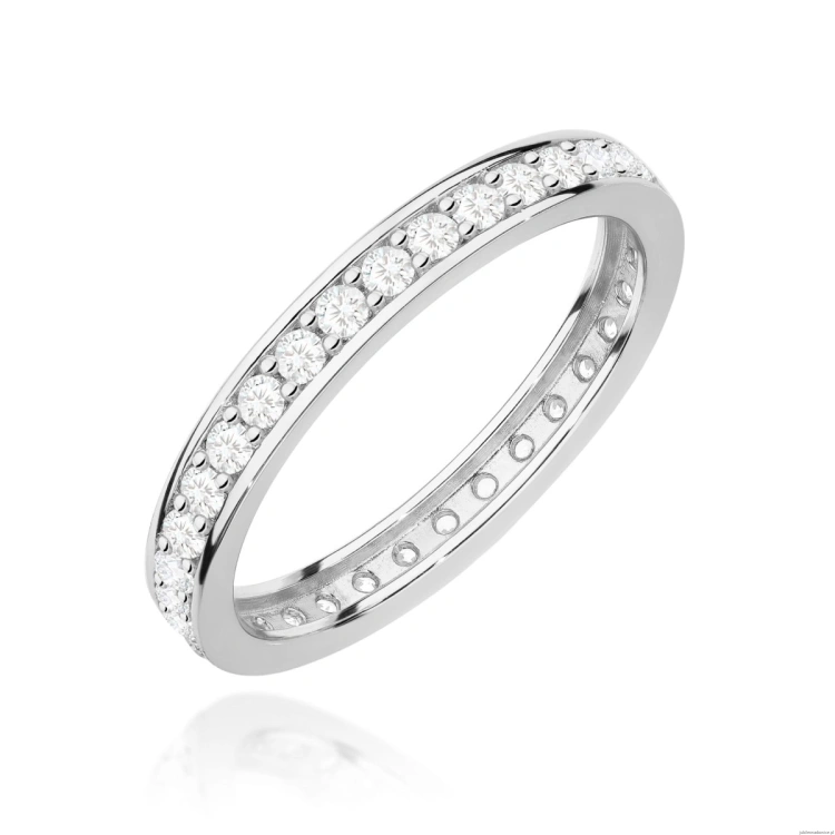 Pierścionek W0699 z diamentami białe złoto