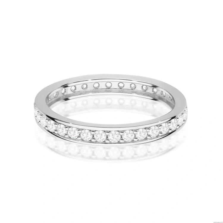Pierścionek W0699 z diamentami białe złoto