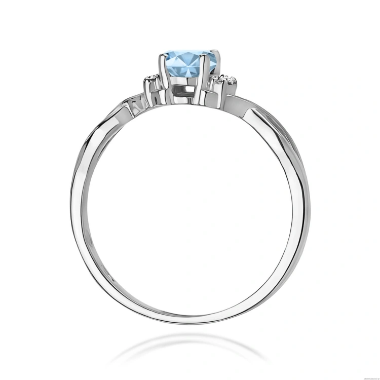 Pierścionek W0019 Diament Laboratoryjny niebieski 0,50ct białe złoto