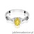 Pierścionek W0019 Diament Laboratoryjny żółty 0,50ct białe złoto
