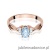 Pierścionek W0019 Diament Laboratoryjny niebieski 0,50ct różowe złoto