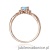 Pierścionek W0019 Diament Laboratoryjny niebieski 0,50ct różowe złoto