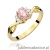 Pierścionek W0019 Diament Laboratoryjny różowy 0,50ct żółte złoto