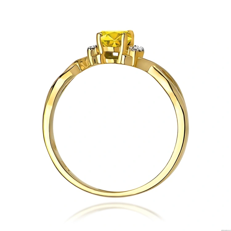 Pierścionek W0019 Diament Laboratoryjny żółty 0,50ct żółte złoto