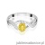 Pierścionek W0028 Diament Laboratoryjny żółty 0,50ct białe złoto
