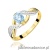 Pierścionek W0028 Diament Laboratoryjny niebieski 0,50ct żółte złoto