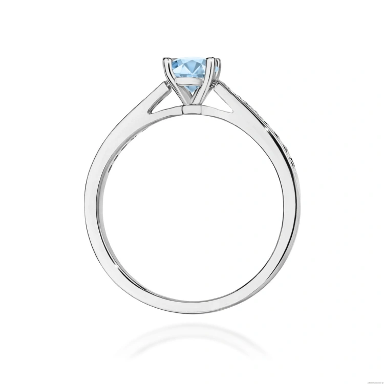 Pierścionek W0052 Diament Laboratoryjny niebieski 0,50ct  białe złoto