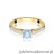 Pierścionek W0052 Diament Laboratoryjny niebieski 0,50ct żółte złoto