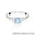 Pierścionek W0451 Diament Laboratoryjny niebieski 0,50ct białe złoto