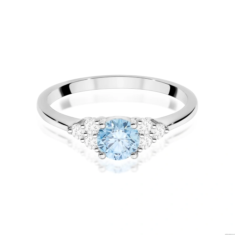 Pierścionek W0451 Diament Laboratoryjny niebieski 0,50ct białe złoto