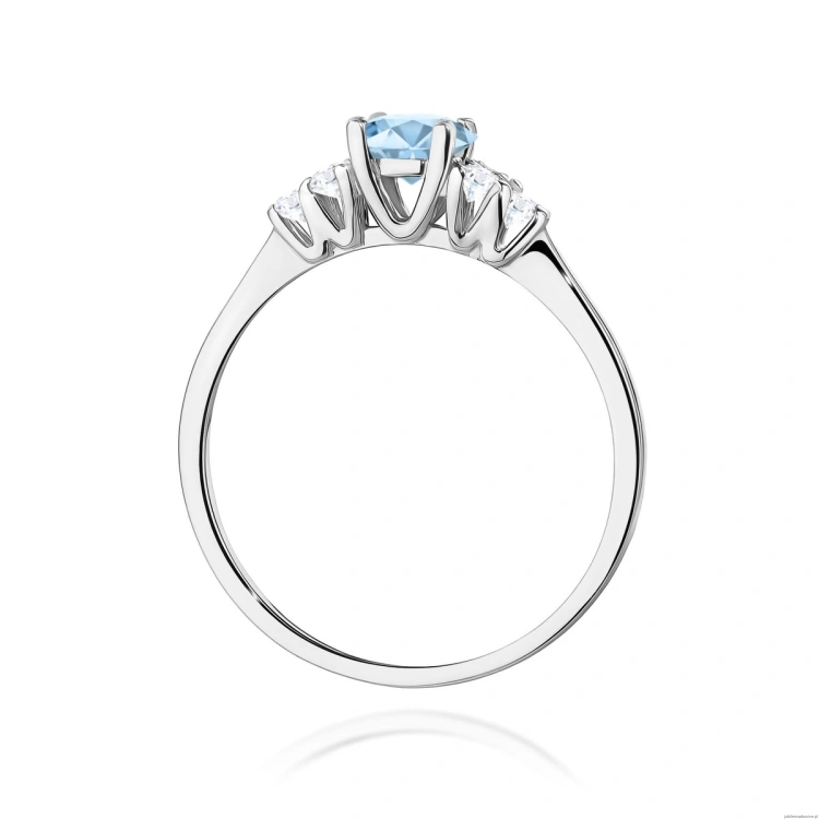 Pierścionek W0451 Diament Laboratoryjny niebieski 0,50ct białe złoto
