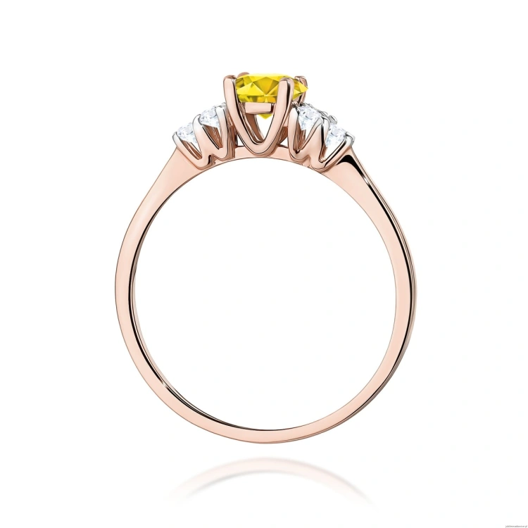 Pierścionek W0451 Diament Laboratoryjny żółty 0,50ct różowe złoto