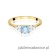 Pierścionek W0451 Diament Laboratoryjny niebieski 0,50ct żółte złoto