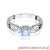 Pierścionek W0014 Diament Laboratoryjny niebieski 0,50ct białe złoto 375