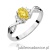 Pierścionek W0019 Diament Laboratoryjny żółty 0,50ct białe złoto 375