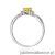 Pierścionek W0019 Diament Laboratoryjny żółty 0,50ct białe złoto 375