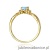 Pierścionek W0019 Diament Laboratoryjny niebieski 0,50ct żółte złoto 375