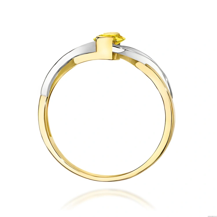 Pierścionek W0028 Diament Laboratoryjny żółty 0,50ct żółte złoto 375
