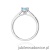 Pierścionek W0052 Diament Laboratoryjny niebieski 0,50ct  białe złoto 375