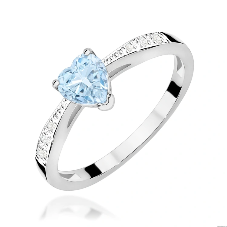 Pierścionek W0065 Diament Laboratoryjny niebieski 0,50ct białe złoto 375