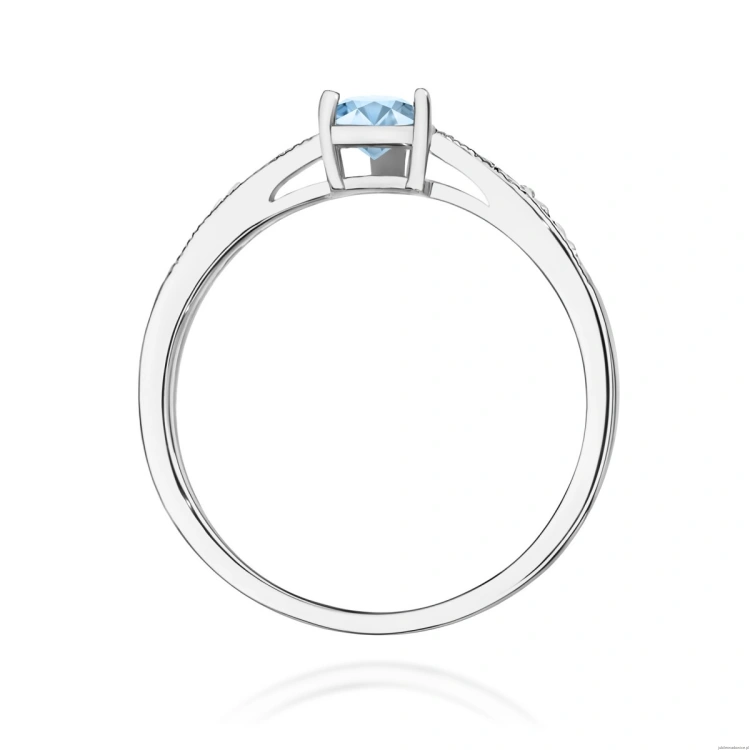 Pierścionek W0065 Diament Laboratoryjny niebieski 0,50ct białe złoto 375
